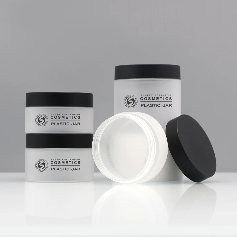 100g 200g 250g White Black Transparent Red Blue Yellow Matte Frosted Cosmetic PET Cream Plastic Jars