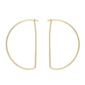 Korean Fashion Copper Alloy Half Circle Pendant Drop Wire Gauge Geometric Earrings Jewelry for Women