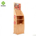 Custom Retail Metal Floor Standing Whisky Brandy Display Stand Wooden Liquor Display Cabinet Wood Liquor Display