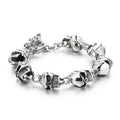 Kalen Men Punk Stainless Steel OT Clasp Skull Links Bracelet&Necklace/Waist Chain Jewelry Set