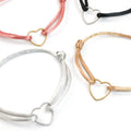Inspire Jewelry Minimalist Jewelry Wholesale Heart Bracelet With Satin Cord (16 Colors) Hand Made Adjustable Bracelets for Women