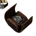 2022 Luxury Single Crazy Horse Skin Watch Case Convenient Removable Outdoor Travel Storage Luxury Leather Watch Box