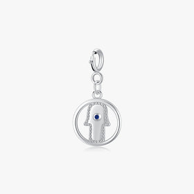 925 Sterling Silver Fine Jewelry Religious Vintage Hand of Fatima Pendant Fit DIY Making Bracelet Necklace Charms for Women