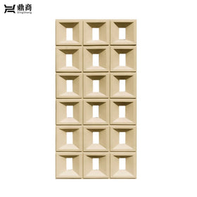 Modern Retro Romance Three-dimensional Grid PU Culture Stone Elegant Coffee Brown Wall Decoration for Exterior Use