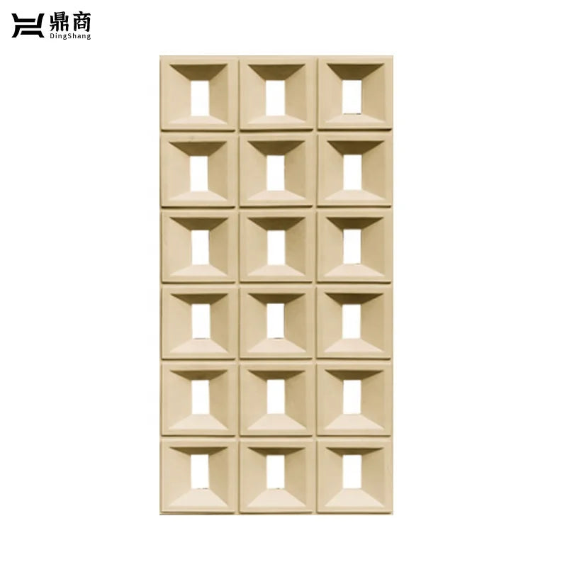 Modern Retro Romance Three-dimensional Grid PU Culture Stone Elegant Coffee Brown Wall Decoration for Exterior Use