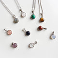 Sterling Silver 925 Agate Pendant Jewelry Crystals Healing Stone Necklace Geometry Gemstone Crystal Necklaces