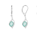 Abiding 925 Sterling Silver Statement Fine Jewelry Emerald Gemstone Drop Earrings Women for Bridal Wedding