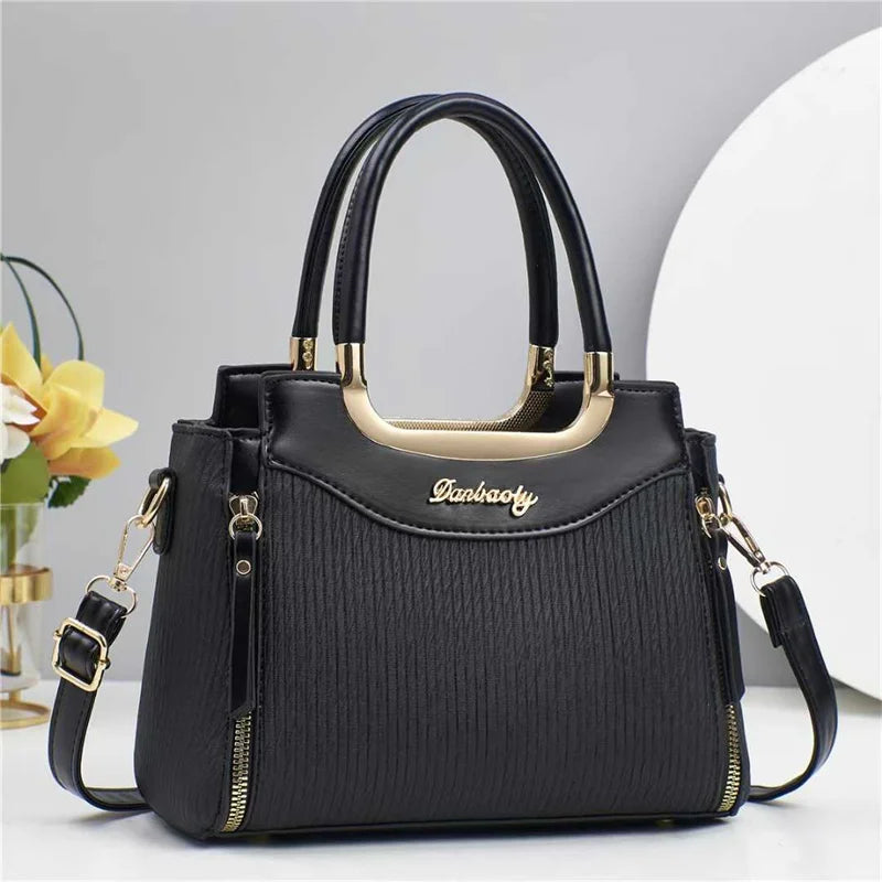 Large Capacity Women's Casual Crossbody Handbag Simple Messenger Style With PU Lining Perfect Daily Use for Middle-Aged Moms