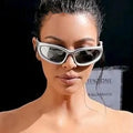 Logo Custom 2025 Fashion Retro Men Steampunk Driving Cycling Goggles Silver Mirror Lens Y2K Sports Sunglasses Women