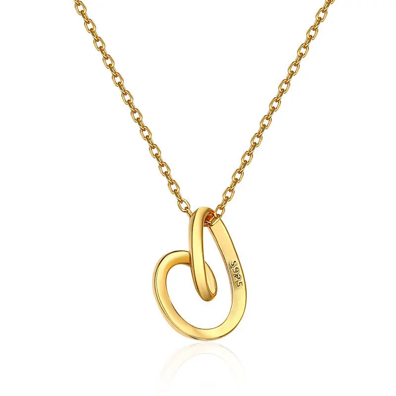 925 Silver Necklace Fashion Jewelry 925 Sterling Silver Gold Plated Chain Necklace Heart Pendant Necklace Jewelry for Women