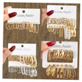 New Fashion Gold Plated Punk Geometric Pearl Hoop Earrings Set for Women Jewelry Party Gift Circle Drop Stud Earrings