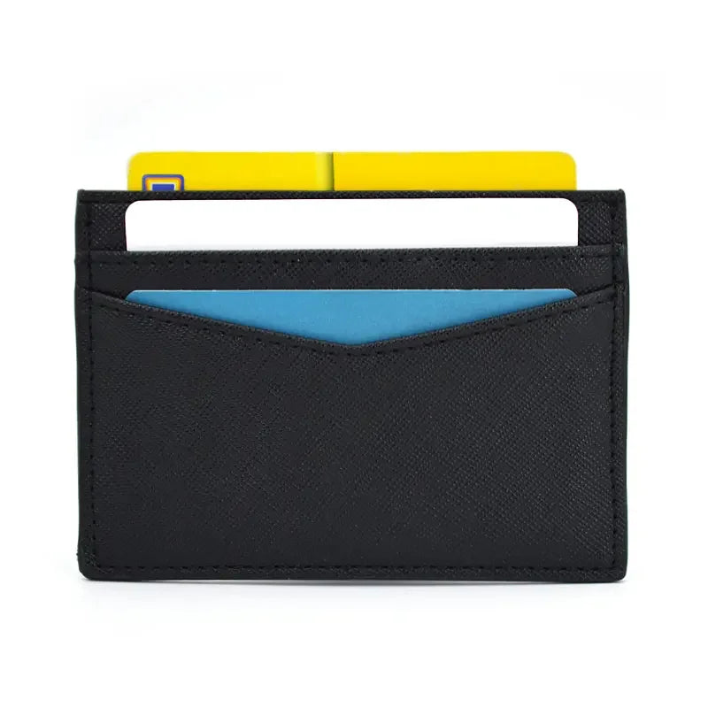 Personalized Genuine Leather Slim Cardholder Business Saffiano Leather Men Card Holder Wallet