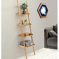 Free Standing Storage Rack Book Shelves Plants Stand Display Shelf Living Room Bedroom Office Bamboo 4-Tier Ladder Shelf