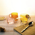 Summer Color Hotsale Household Transparent Cylindrical CoffeeHeat-resistant Color Panda Single Wall Glass Tea Cup