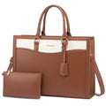 LOVEVOOK New Designer Custom OEM 15.6 Inch Leather Laptop Bag 2 Pcs/set Handbag Purse Computer Briefcase Laptop Messenger Bag