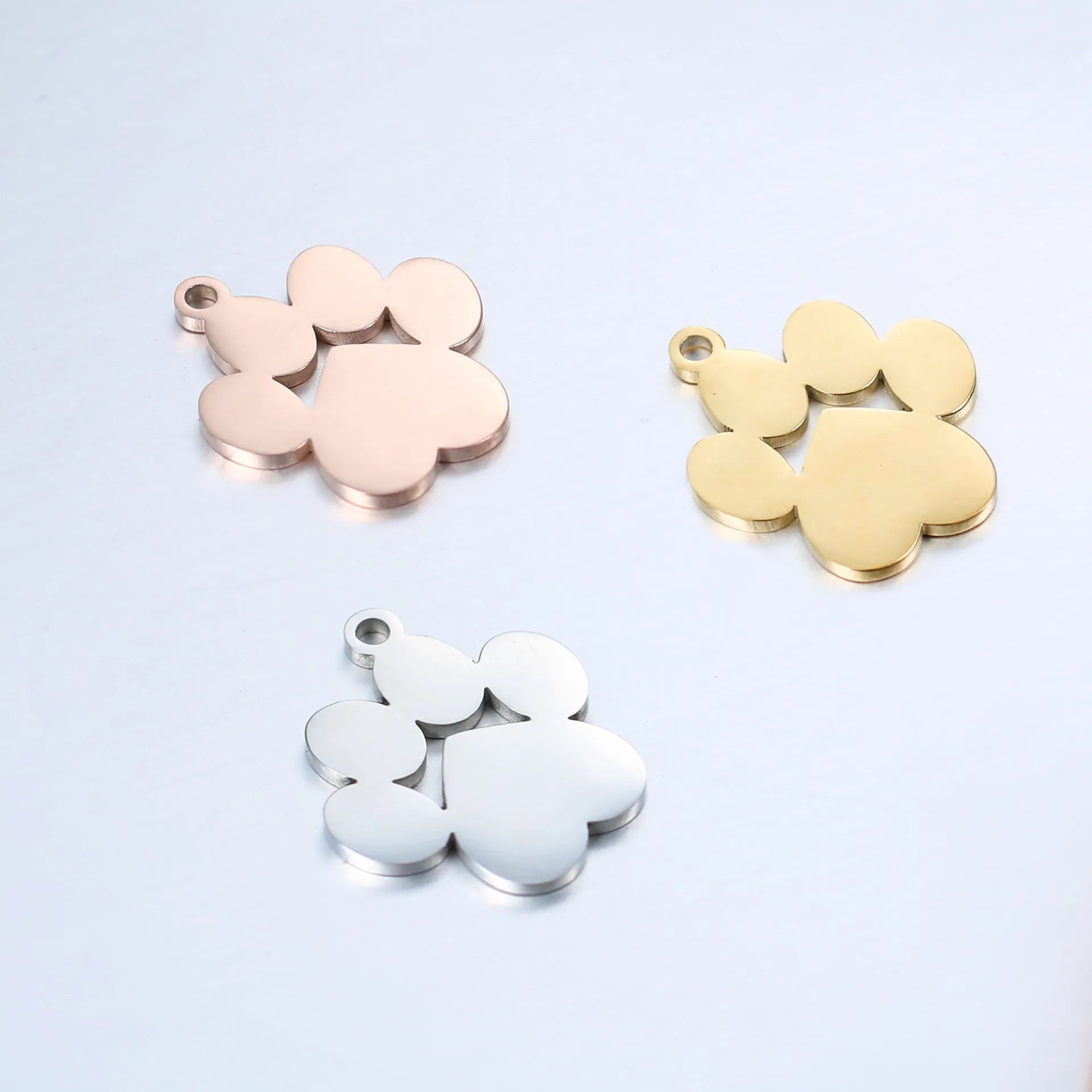 Wholesale Stainless Steel Charms Pendant Cute Animal Pet Pendant Dog Paw Print Charm