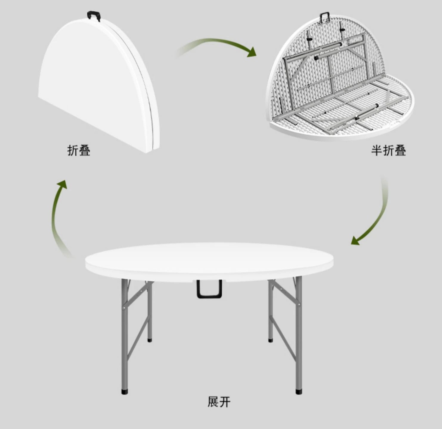 Cheap Price High Quality HDPE Portable Folding Round Table Outdoor Banquet Events Table