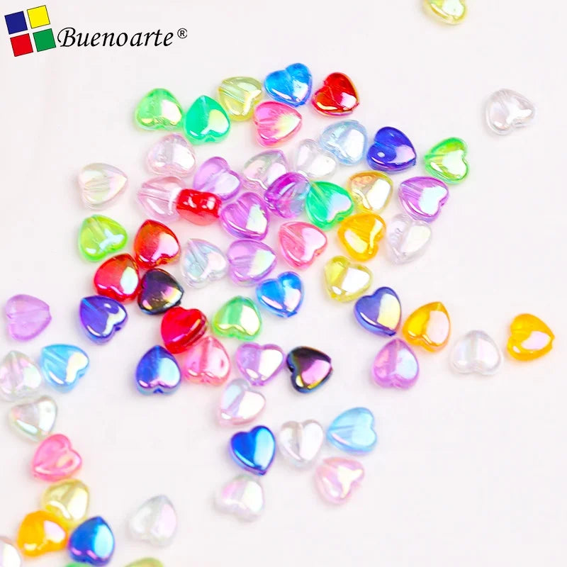 Buenoarte 500g Acrylic Modern Heart/Star Mosaic Inserts & Crafts Accessories 4mm Thick Water Resistant DIY Craft Hobby Room