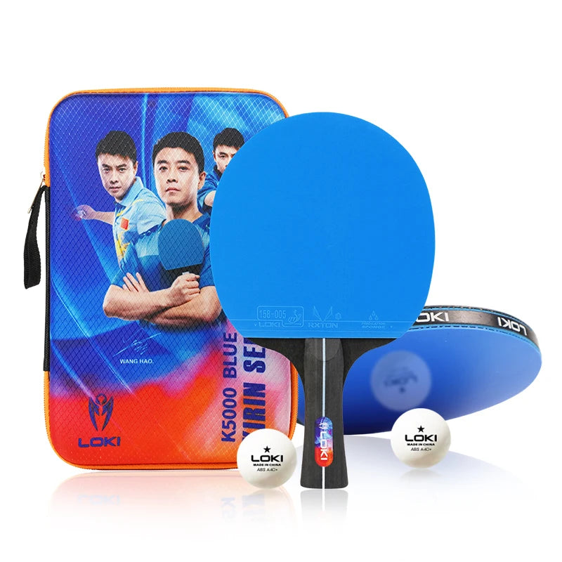 LOKI Wholesale K5000 Table Tennis Set 2 Rackets 2 Balls Table Tennis Paddle with Carrying Bag