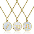 Shopify Korean Stainless Steel Zodiac Female Symbol Astrology Hawaiian Jewelry Shell Pendant Necklace Gold Plated