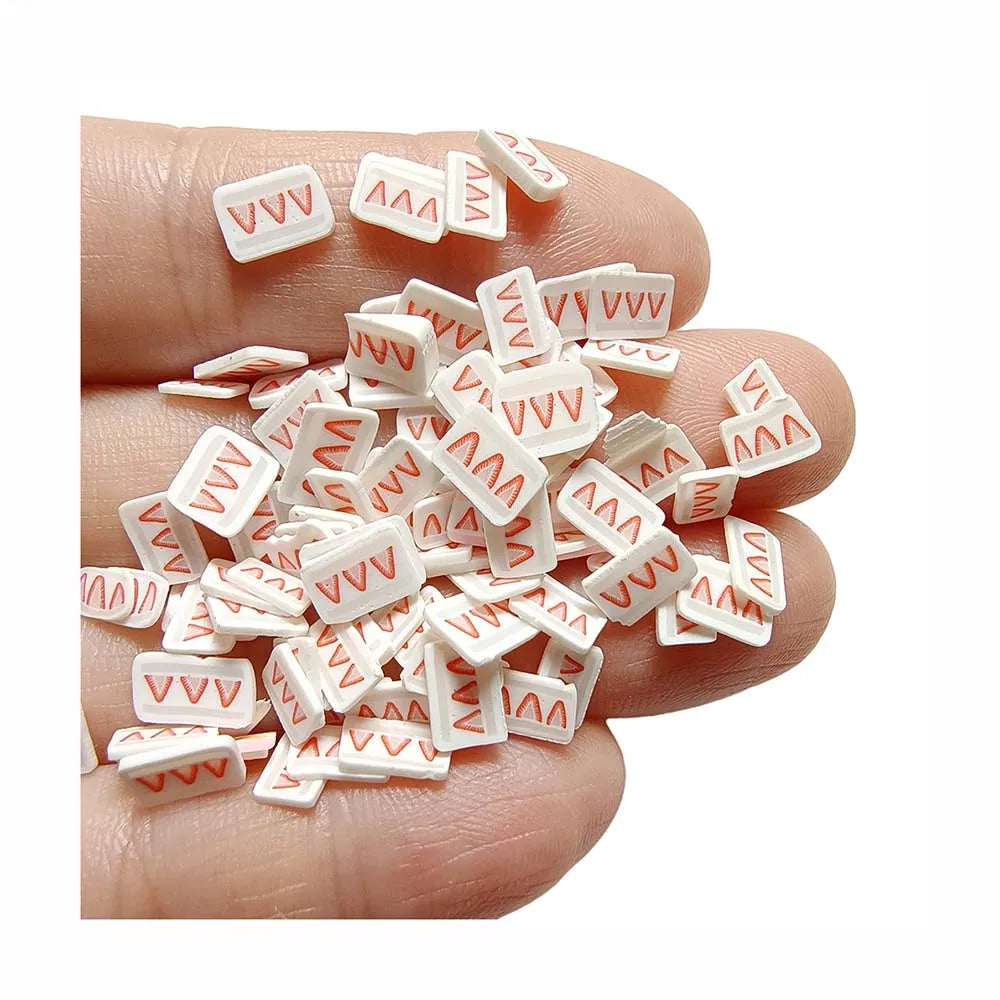 Fruit Cake Mix Polymer Clay Candy Sprinkles Strawberry Slices Mini Cute Craft for Diy Slime Scrapbook Embellishment