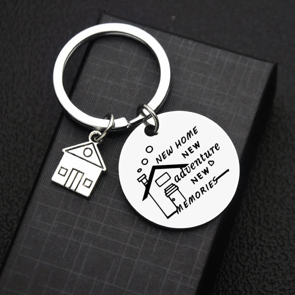 Wholesale Home Sweet Home Housewarming  Stainless Steel Keychain Key Ring  Custom logo