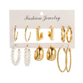 Advanced Sense Square Geometric Earrings Set New Style Luxury Retro Pearl Jewelry with Gold-Plated Diamond for Women