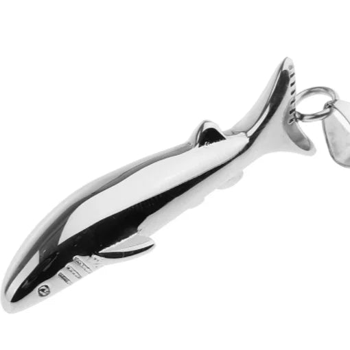 Lucky Fish Cremation Urn Stainless Steel Shark Ashes Memorial Pendant Holder Keepsake Necklace Jewel Pet Cremation Casket Human