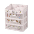 HelloWorld Multi-layer Shelf Office Stationery Storage Box Desktop Desk Storage Box Large Capacity Transparent Drawer Storage Box
