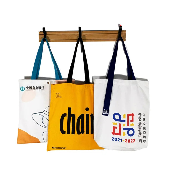 2023 Women's Custom Logo Cotton Canvas Shopping Tote Bag Eco-friendly Fashion Bag Designer Blank Feature Environmentally