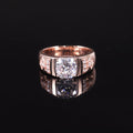Abiding Premium 14K Rose Gold Wide Shank Cushion Cut 8x8mm VVS D Moissanite Pass Diamond Test Gold Men Ring with GRA Certificate