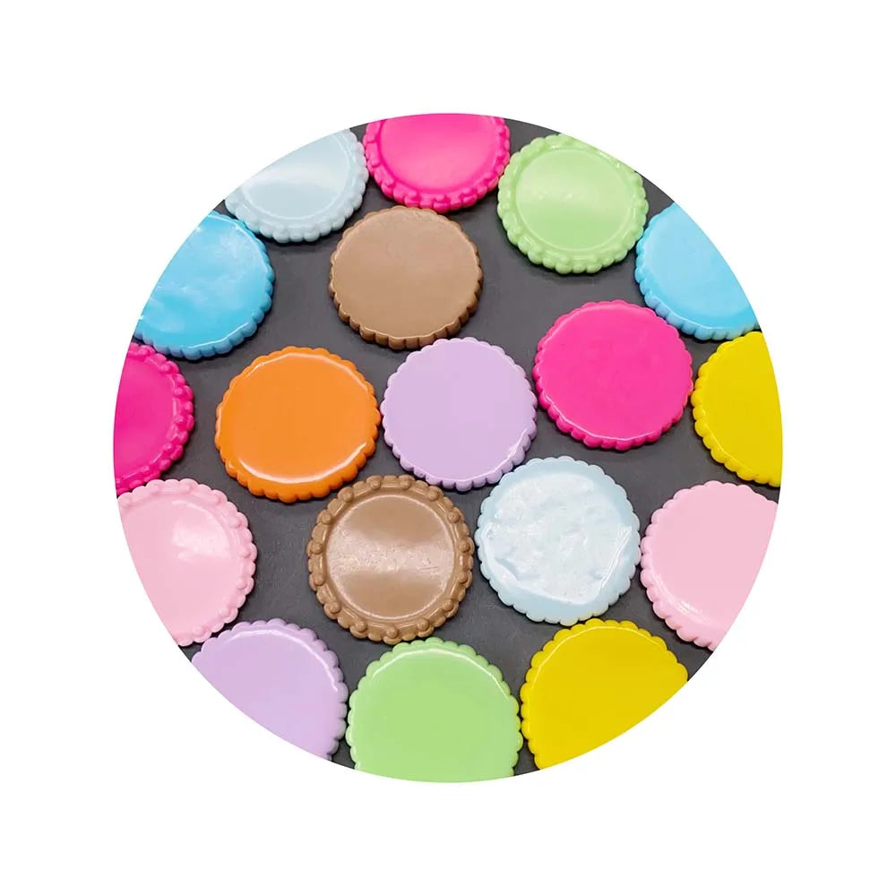 OEM Round Plate Mirror Cookie Resin Charms Slime Add Scrapbooking Kids DIY Phone Case Stickers Accessories Crafts