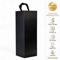 Integrated Design Agency Matte Black Single Wine Bottle Gift Box Ribbon Handle Christmas Holiday Total Spirits Solution