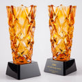 Jadevertu New Arrival Luxury Traditional Large Table Glass Crystal Vase with Pate-de-Verre Technique for Home Decoration
