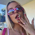 Fashion Retro 2023 Wholesale Outdoor Sports Sunglasses Men Women Cycling Shades Candy Color Gradient Rectangle Small Sunglasses