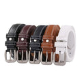 Hot Selling Double-thread Craft Ladies Pu Belt Korean Version Multi-color Youth Student Pin-buckle Trousers Belt