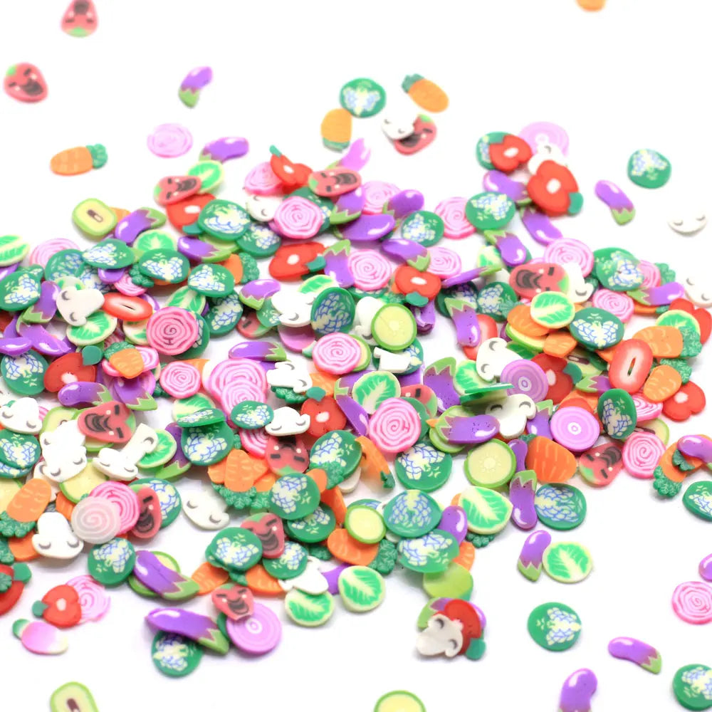 4*5mm Assorted Vegetables Slice Polymer Clay Slices for DIY Nail Art Sprinkles Slime Charms Supplies
