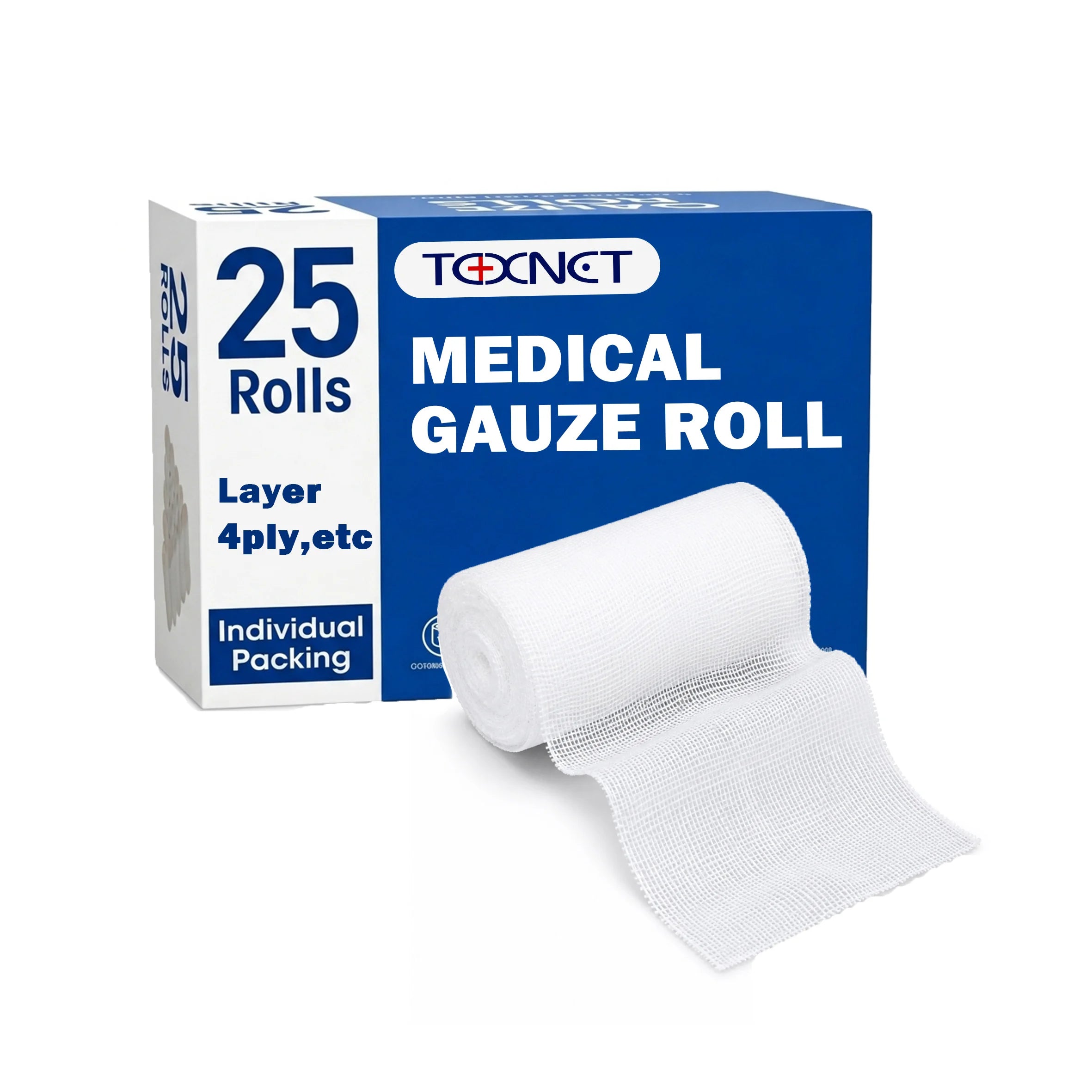4 Layer Custom Size CE ISO High Absorbent Medical Gauze Roll 100 Yards Non Sterile 100% Cotton Absorbent Gauze Roll