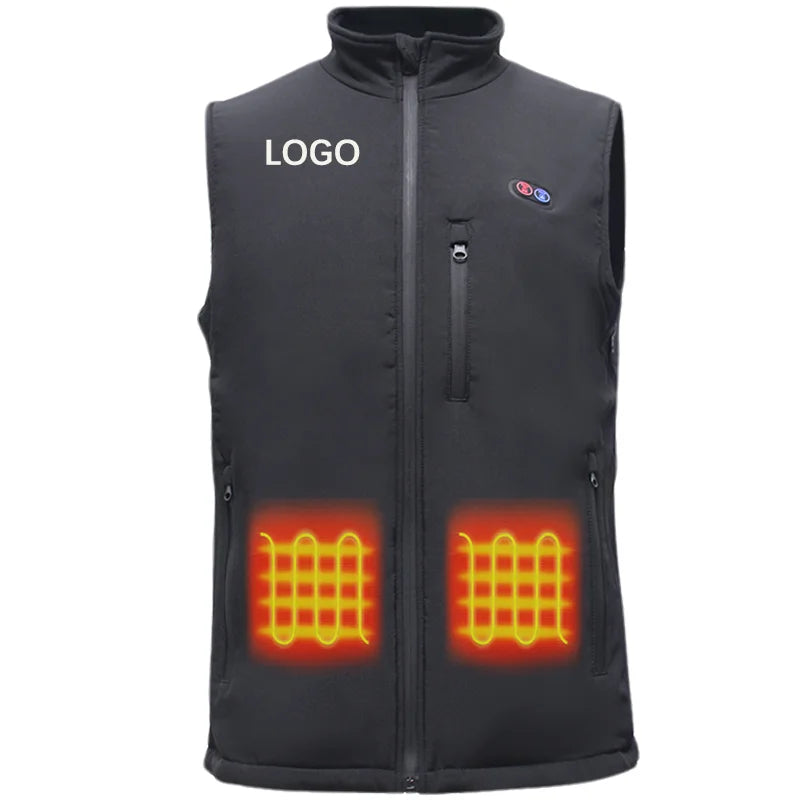 2025 New Men's Heated Vest Warm Sleeveless Heating Vest Lined Zip-Up Vest for Cold Temperature