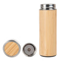 Custom logo 17oz Bamboo Thermos with Tea Infuser Insulated Water Bottle Iced Coffee Tumbler for Tea Gift Set