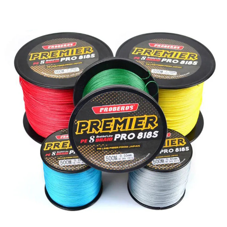 WEIHE 500M 8 Braided 0.10mm-1.0mm Multiple Colour PE Fishing Line