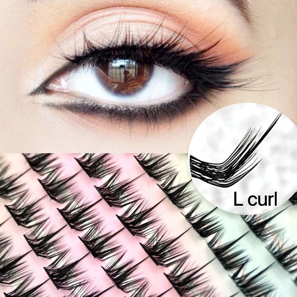 NEW L Curl 3d Eyelashes Soft Single Cluster False Eyelashes Individual Lashes Segmented Bundles Eyelashes Extension