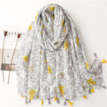 Wholesale Fashion Soft Brand Logo Pattern Printed Wide Linen Shawls Scarfs for Women Stylish Cotton Designer Scarf MegaBDM