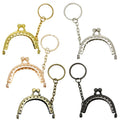 Purse Clasps Frame Kiss Lock Snap Metal for Coin Purse Bag Making - DIY Handmade Craft Coin Frame Clasp Retro with Key Ring