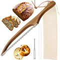 Bakers Professional Wooden Bread Bow Knife Stainless Steel Serrated Blade 10-11.9in Ambidextrous Handle Eco-Friendly Kitchen