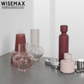 WISEMAX FURNITURE Nordic Home Decor Transparent pink Vase Small Size Glass Table Vase for Living Room