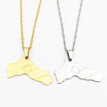 Gold Plated Necklace Wholesale Custom Stainless Steel Personalized Necklace Kurdistan Map Shape Necklace Geometric Jewelry