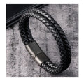 21cm Trending Jewelry Wrap Wristband Bangle Accessories Blue Mens Bracelet Men Braided Genuine Leather Bracelets for Male