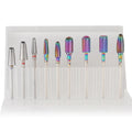 9pcs Carbide Rainbow Coating Nail Drill Bits Set Manicure Nail Gel Quick Removal Set Electric Tungsten Efile Bits Set