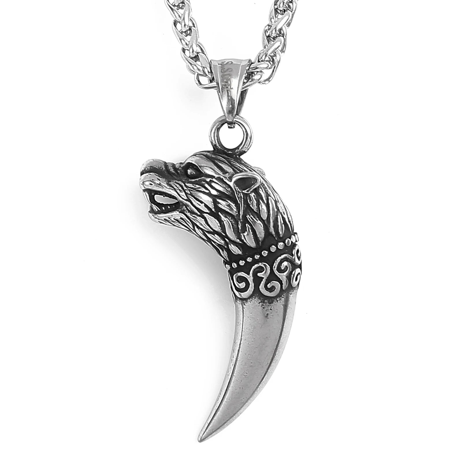 Viking Souvenir Stainless Steel Necklace Men's Viking Necklace Norse Myth Wolf Necklace Viking Jewelry